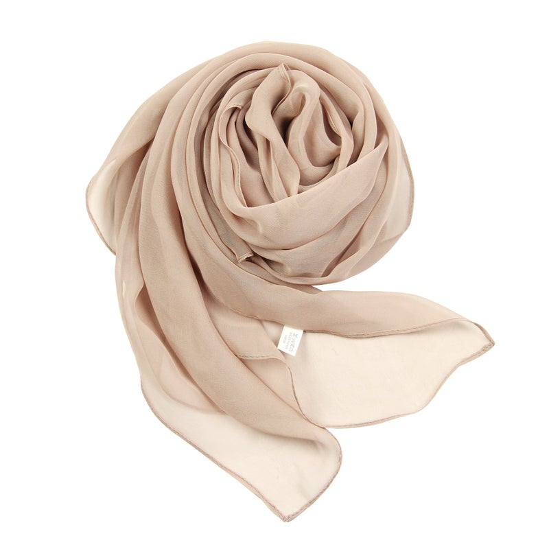 PANTONIGHT Long Chiffon Sheer Scarf For womens (057 khaki) - Image 3